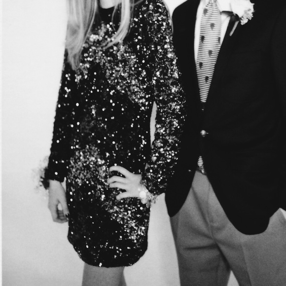 Dress the Population Long Sleeve Dress Blue / Silver - Picture 8 of 8